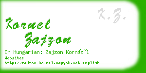 kornel zajzon business card